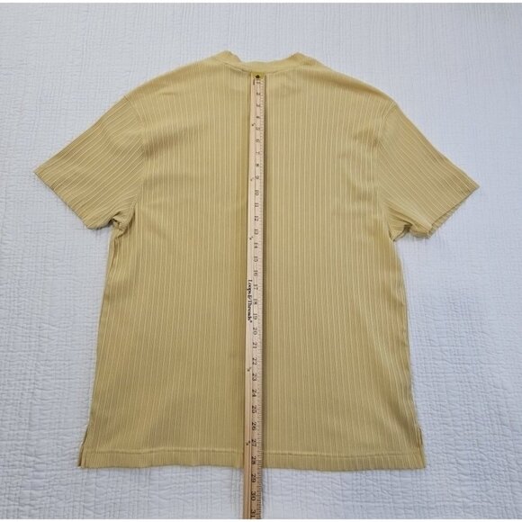 Line A Uomo Crewneck T-Shirt Men's XXL Butter Yellow Stretch Textured EUC - Picture 10 of 11